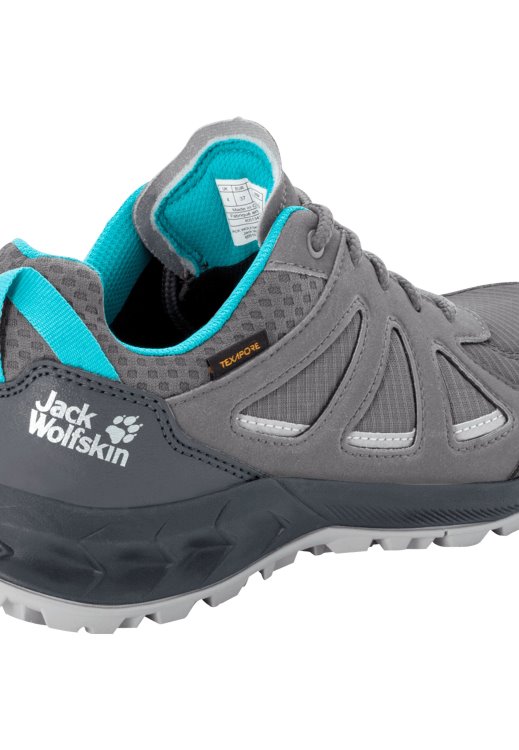 Brand Jack Wolfskin Grey-Light Blue Fashion Woodland 2 Texapore Low W