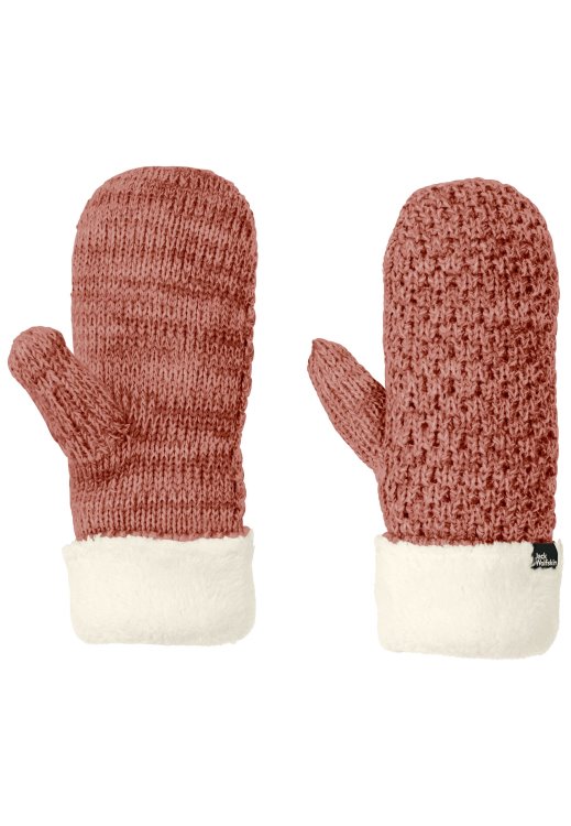Autumn Red Highloft Knit Mitten Women New Brand Jack Wolfskin