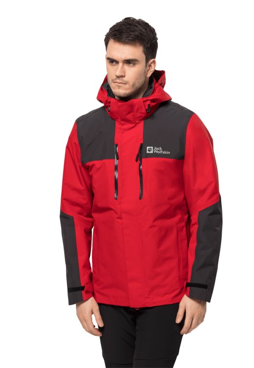 Jasper 3in1 Jacket M Original Brand Jack Wolfskin Adrenaline Red