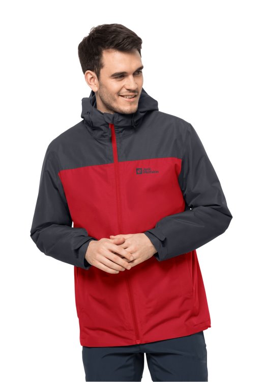New Taubenberg 3in1 Jacket M Brand Jack Wolfskin Adrenaline Red