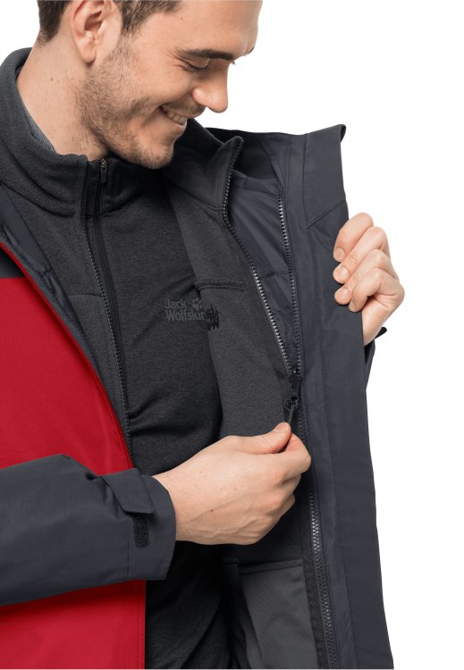 New Taubenberg 3in1 Jacket M Brand Jack Wolfskin Adrenaline Red