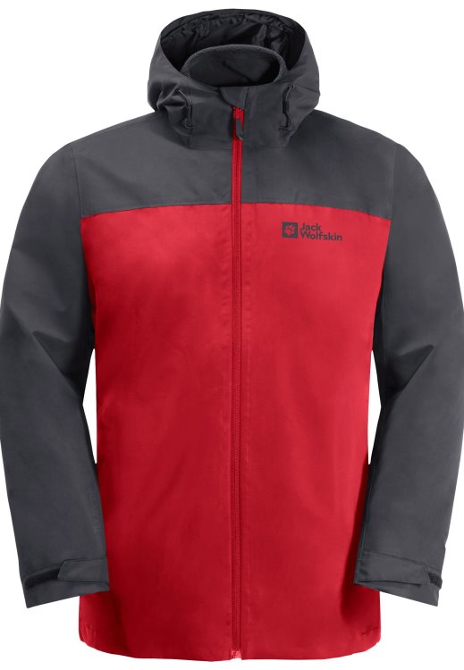 New Taubenberg 3in1 Jacket M Brand Jack Wolfskin Adrenaline Red