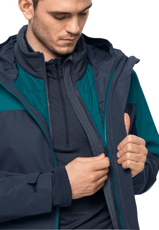 Bay Blue Glaabach 3in1 Jacket M Brand Jack Wolfskin New