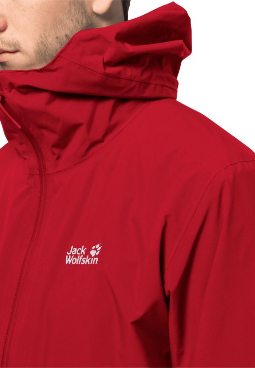 New Brand Jack Wolfskin Pack & Go Shell M Adrenaline Red