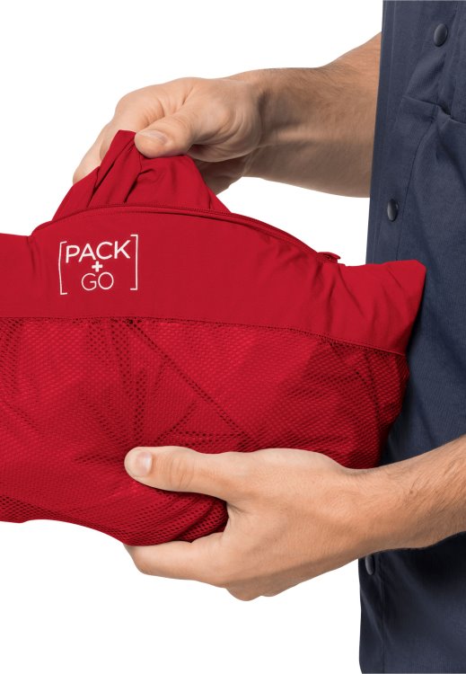 New Brand Jack Wolfskin Pack & Go Shell M Adrenaline Red