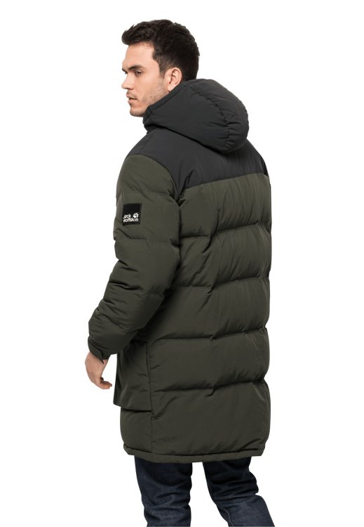 Brand Jack Wolfskin Alex Long Down Jacket M Antique Green