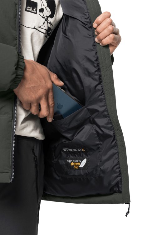 New Brand Jack Wolfskin Antique Green Alex Down Jacket M