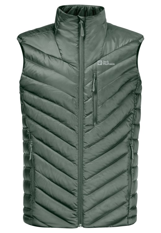 Fashion Brand Jack Wolfskin Passamani Down Vest M Hedge Green