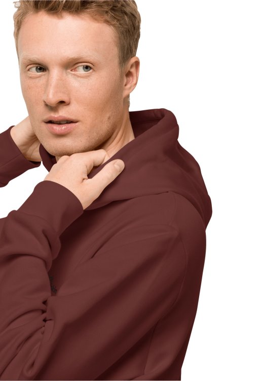 Fashion Essential Hoody M Cordovan Red Brand Jack Wolfskin