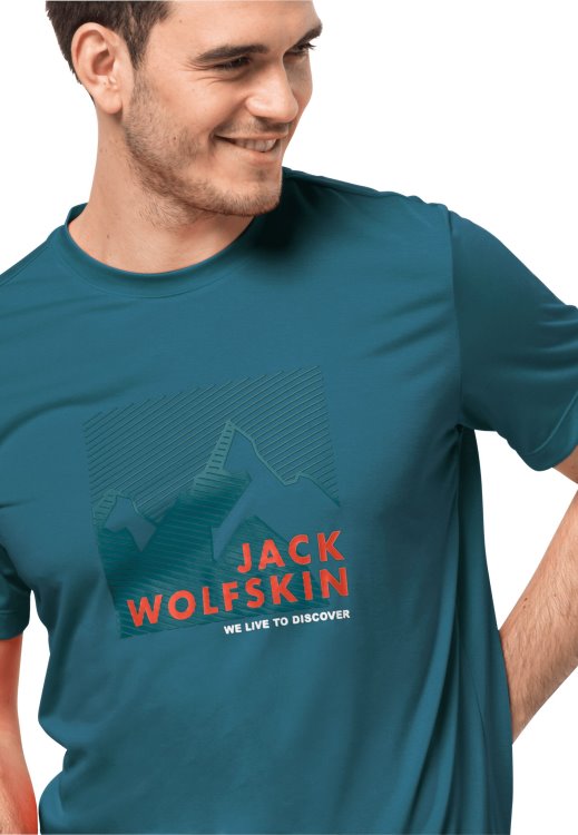 Blue Coral Fashion Hiking S/s Graphic T M Brand Jack Wolfskin