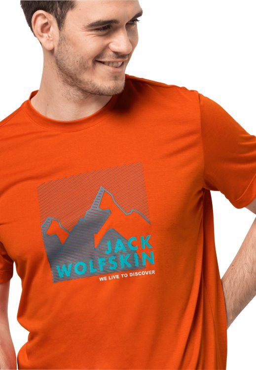 Brand Jack Wolfskin Hiking S/s Graphic T M Wild Brier