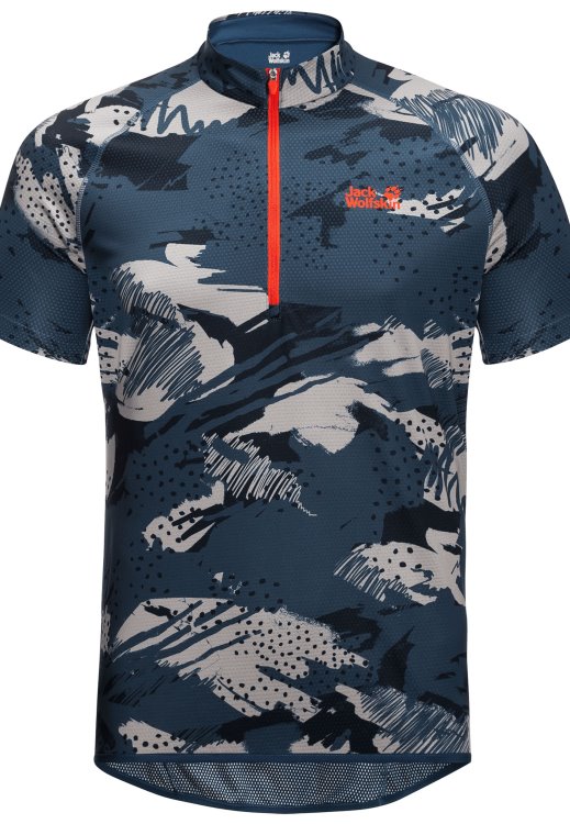 Thunder Blue Allover New Tourer Halfzip Print T M Brand Jack Wolfskin