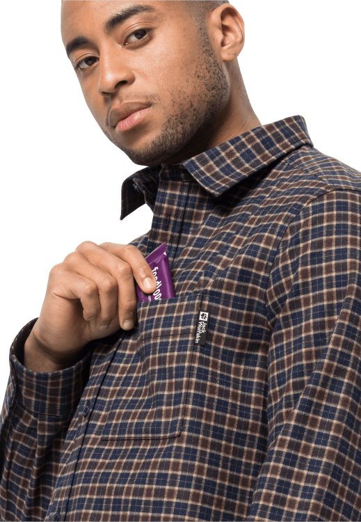 Brand Jack Wolfskin Dark Oak Checks Bergweg Shirt M Origins