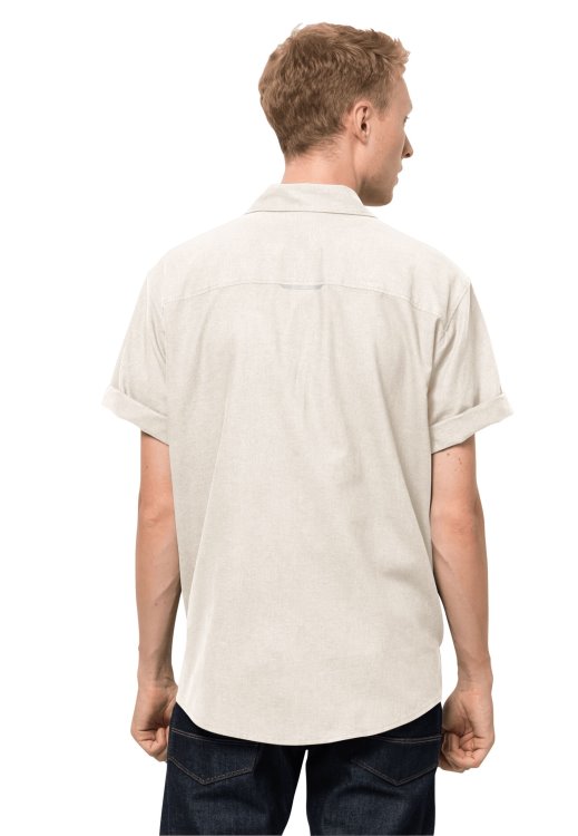 Fashion Cotton White Nature Summer Shirt M Brand Jack Wolfskin