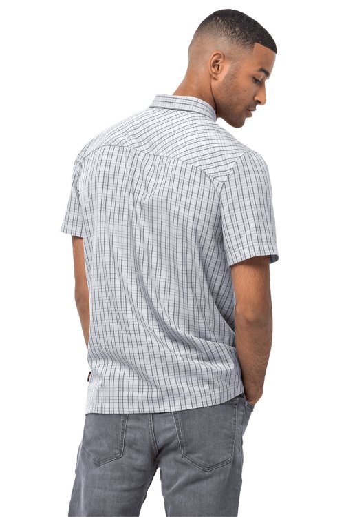 Brand Jack Wolfskin White Rush Checks Thompson Shirt Men Hot