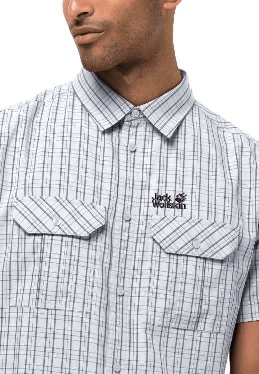 Brand Jack Wolfskin White Rush Checks Thompson Shirt Men Hot