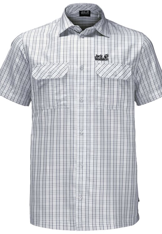 Brand Jack Wolfskin White Rush Checks Thompson Shirt Men Hot
