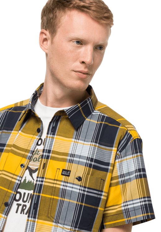 Collection Burly Yellow Xt Checks Brand Jack Wolfskin Little Lake Shirt M