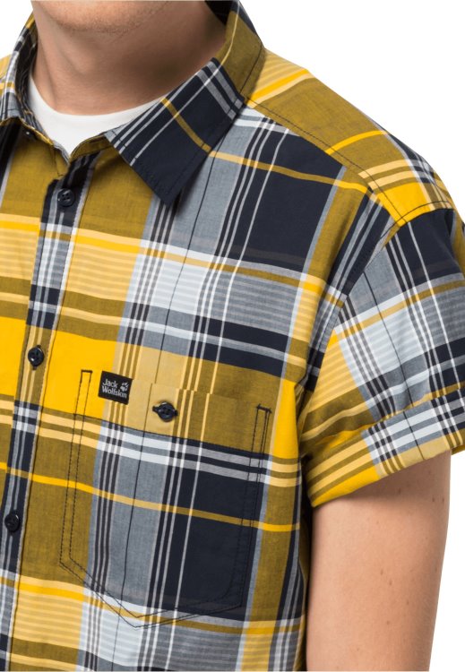 Collection Burly Yellow Xt Checks Brand Jack Wolfskin Little Lake Shirt M