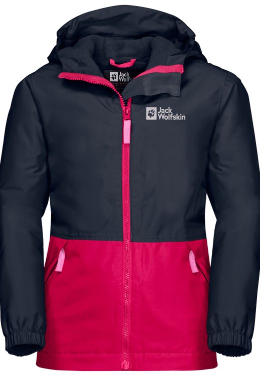 Pink Dahlia Origin Brand Jack Wolfskin Snowy Days Jacket Kids