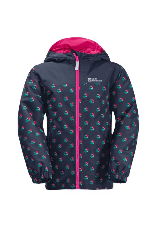 Night Blue-Pink All Over Brands Rainbow Paw Jacket K Brand Jack Wolfskin