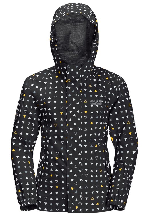 Brand Jack Wolfskin Collection Tucan Dotted Jacket Kids Black All Over