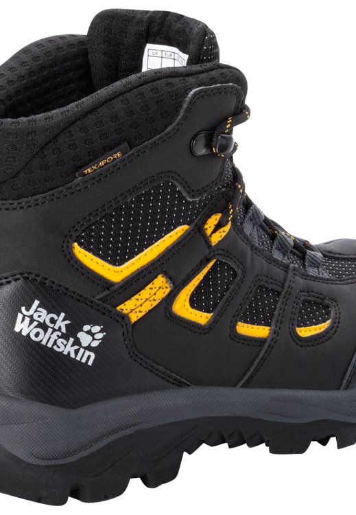 Fashion Brand Jack Wolfskin Black-Burly Yellow Vojo Texapore Mid K