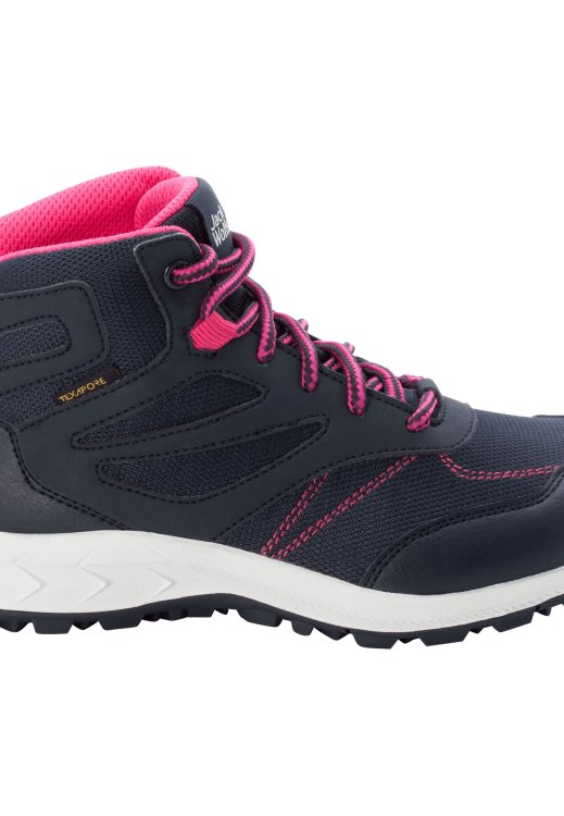 Fashion Woodland Texapore Mid K Brand Jack Wolfskin Night Blue-Pink