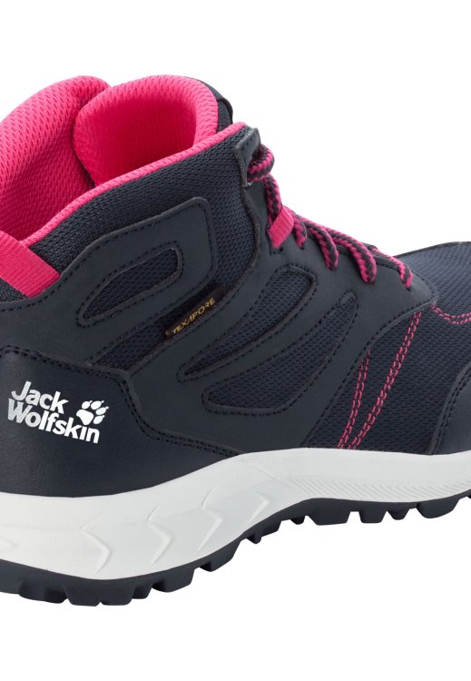 Fashion Woodland Texapore Mid K Brand Jack Wolfskin Night Blue-Pink