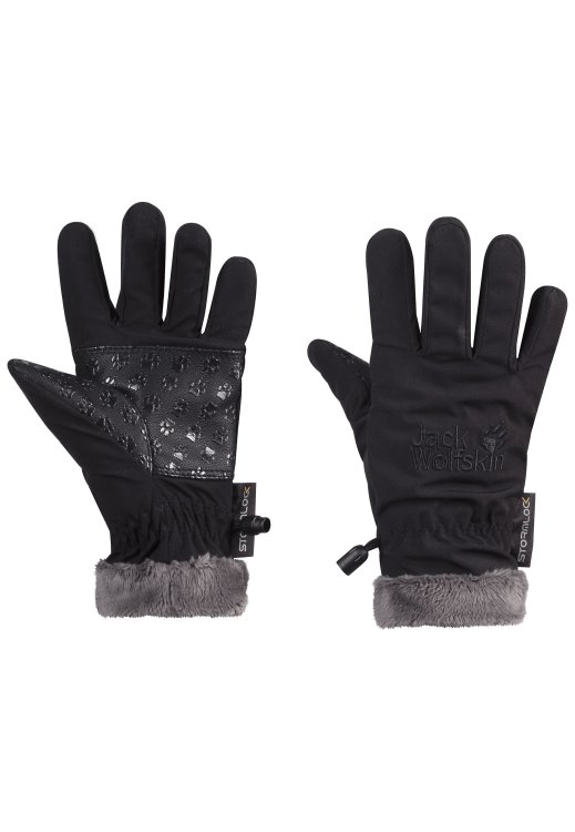Hot Softshell Highloft Glove Kids Brand Jack Wolfskin Black