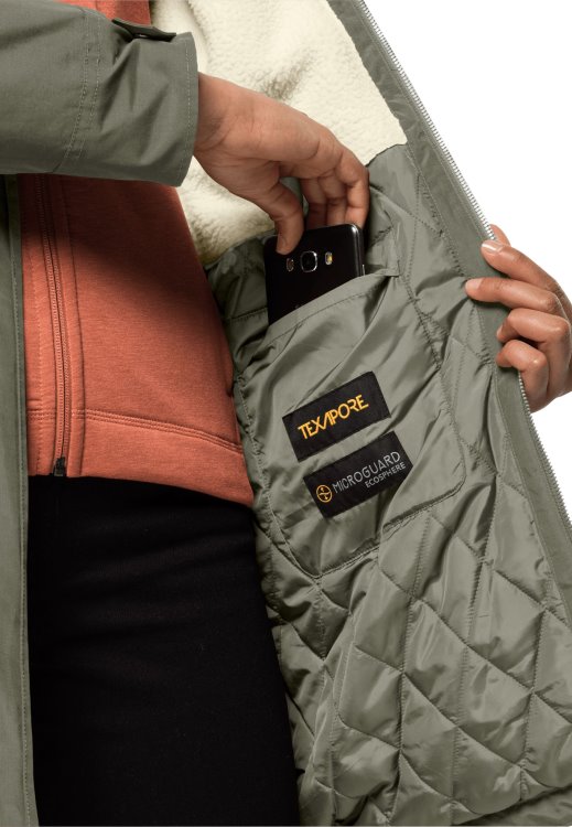 Original Dusty Olive Brand Jack Wolfskin Rocky Point Parka