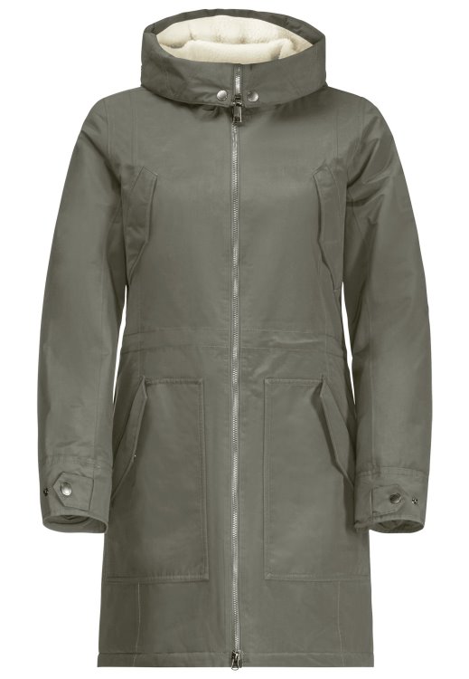 Original Dusty Olive Brand Jack Wolfskin Rocky Point Parka