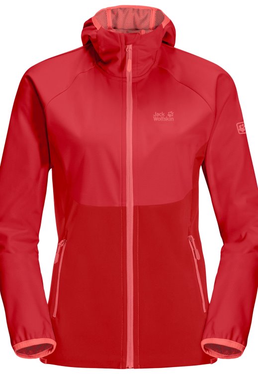 Fashion Bright Scarlet Brand Jack Wolfskin Go Hike Softshell W
