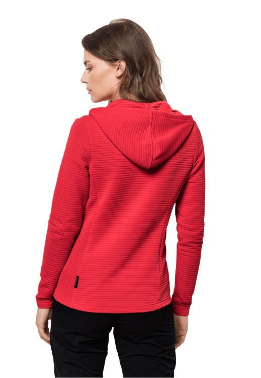 Modesto Hooded Jacket Women Tulip Red Collections Brand Jack Wolfskin