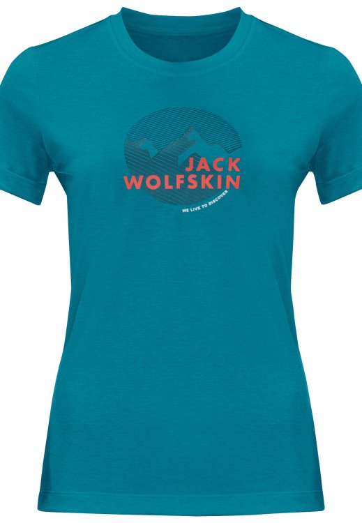 Collections Brand Jack Wolfskin Hiking S/s Graphic T W Freshwater Blue