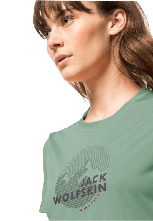 Origin Granite Green Brand Jack Wolfskin Hiking S/s Graphic T W