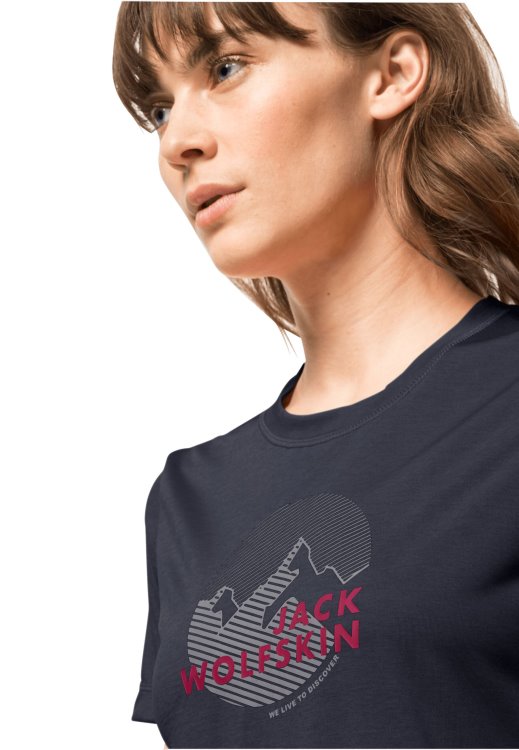 Hiking S/s Graphic T W Brand Jack Wolfskin Graphite Brand