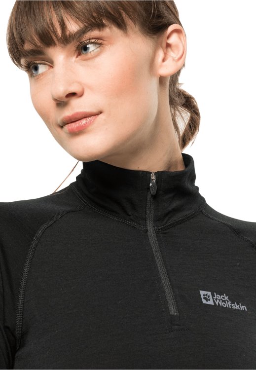 Alpspitze Wool L/s Hz W Black Hot Brand Jack Wolfskin