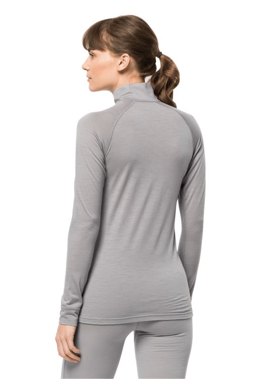 Alpspitze Wool L/s Hz W New Medium Grey Heather Brand Jack Wolfskin