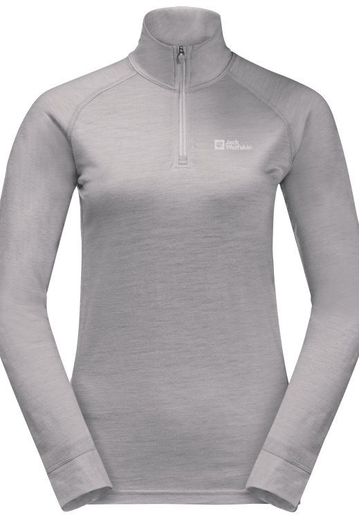 Alpspitze Wool L/s Hz W New Medium Grey Heather Brand Jack Wolfskin