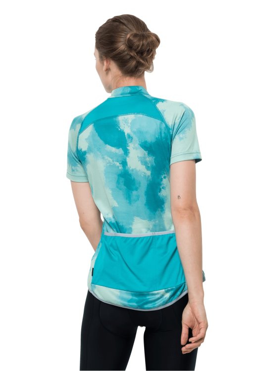 Dark Aqua Allover Brand Jack Wolfskin New Tourer Halfzip Print T W