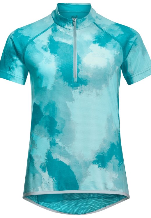 Dark Aqua Allover Brand Jack Wolfskin New Tourer Halfzip Print T W