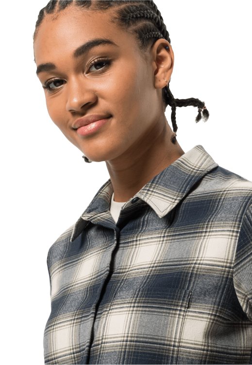 Night Blue Checks Wanderweg Shirt W Collection Brand Jack Wolfskin