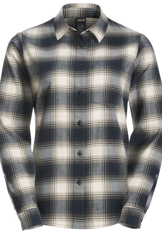 Night Blue Checks Wanderweg Shirt W Collection Brand Jack Wolfskin