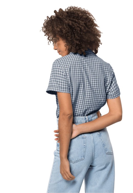 Kepler Shirt Women Brand Jack Wolfskin Night Blue Checks Hot