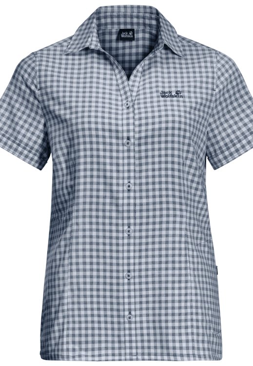 Kepler Shirt Women Brand Jack Wolfskin Night Blue Checks Hot