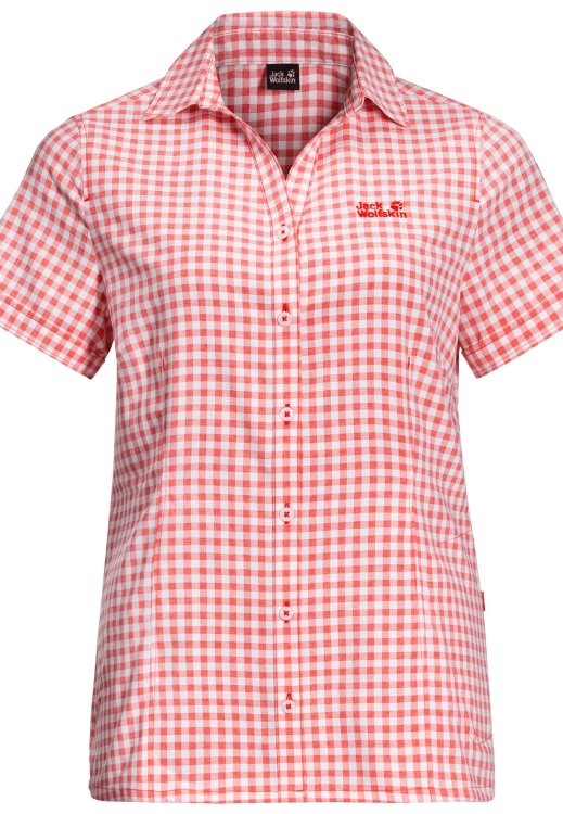 Kepler Shirt Women Tulip Red Checks Brand Jack Wolfskin New