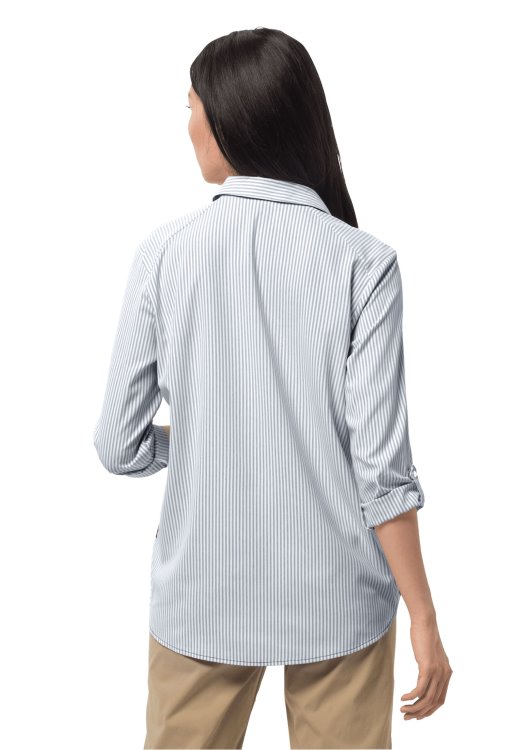 Midnight Blue Stripes Fashion Brand Jack Wolfskin South Port Shirt W