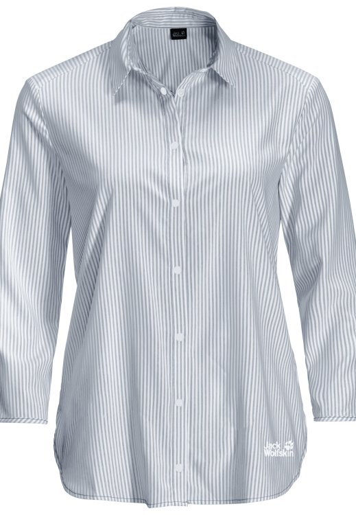 Midnight Blue Stripes Fashion Brand Jack Wolfskin South Port Shirt W