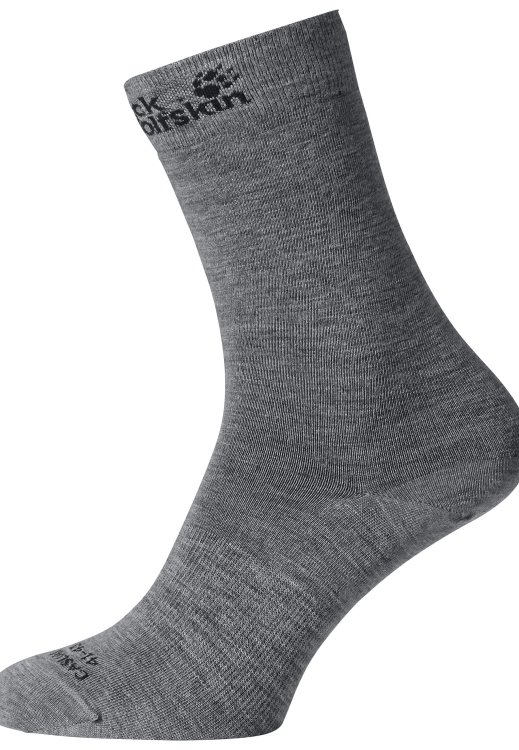 Brand Jack Wolfskin Grey Heather Merino Classic Cut Socks New